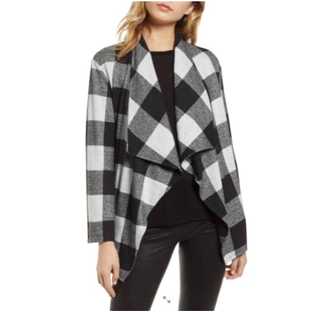 BB Dakota Checking It Open Front Knit Jacket